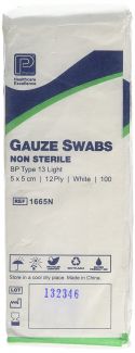 Gauze Swabs Non Sterile 12ply 5 x 5