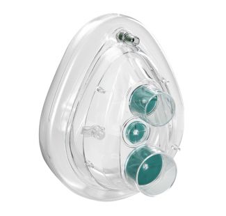 Air Cushion face mask with syringe port for use with BVM